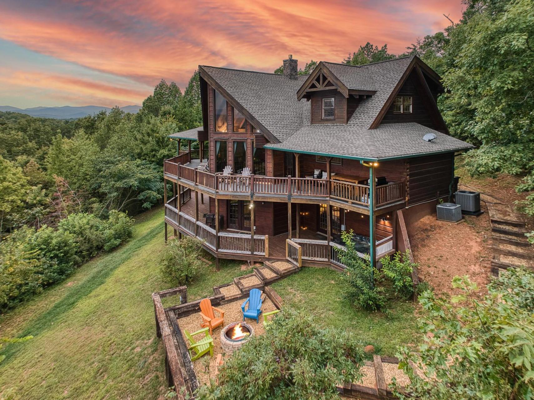 Sky High Lodge By Bk Stays. Large Cabin. Amazing Views. Game Room. Jacuzzi. Six Bedrooms. Sleeps 12 Blue Ridge Extérieur photo